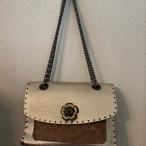 Coach metallic shoulder purse
